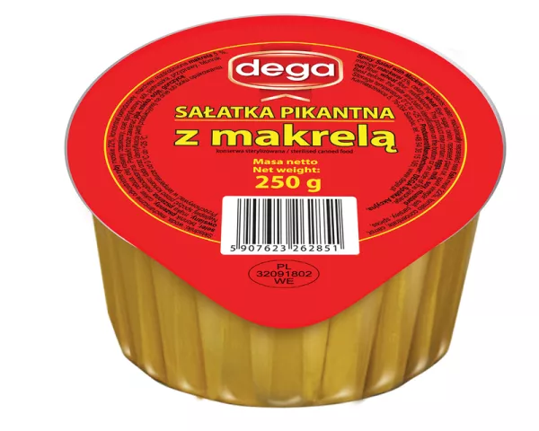 Dega Salatka PIKANTNA z MAKRELA 250g x 12St.  (Fisch Konserve )