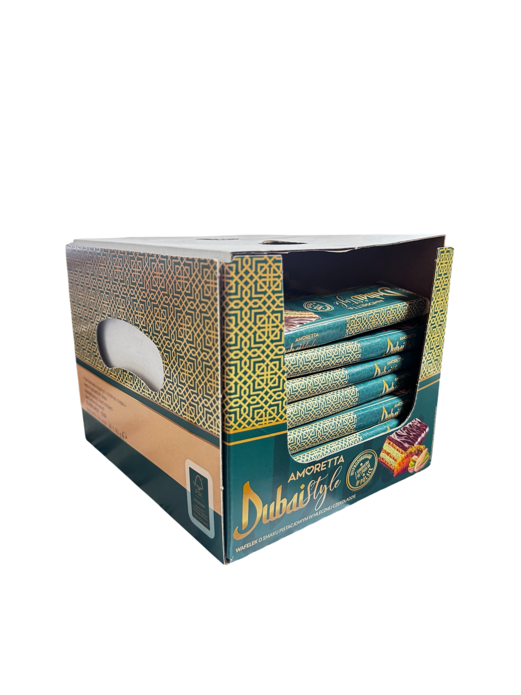 Amoretta Dubai style waffel riegel 40g x 36 st  (Schoko Dubai riegeln)