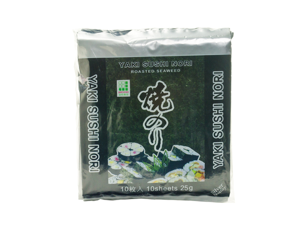 Jnfoods Yaki Nori Getrockneter Gerösteter Seetang 50st x 25g (Silber)