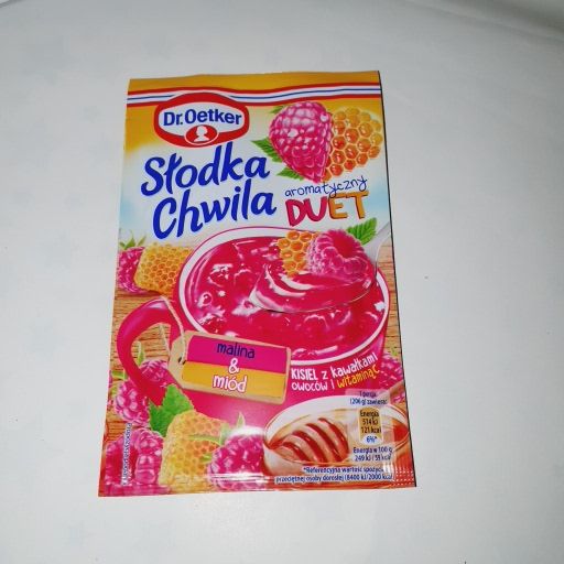 Chwila Malina - Miod  31,5 gr   / 35 st  Dr.Oetker Himbeere  - Honig (Fruchtpudding)