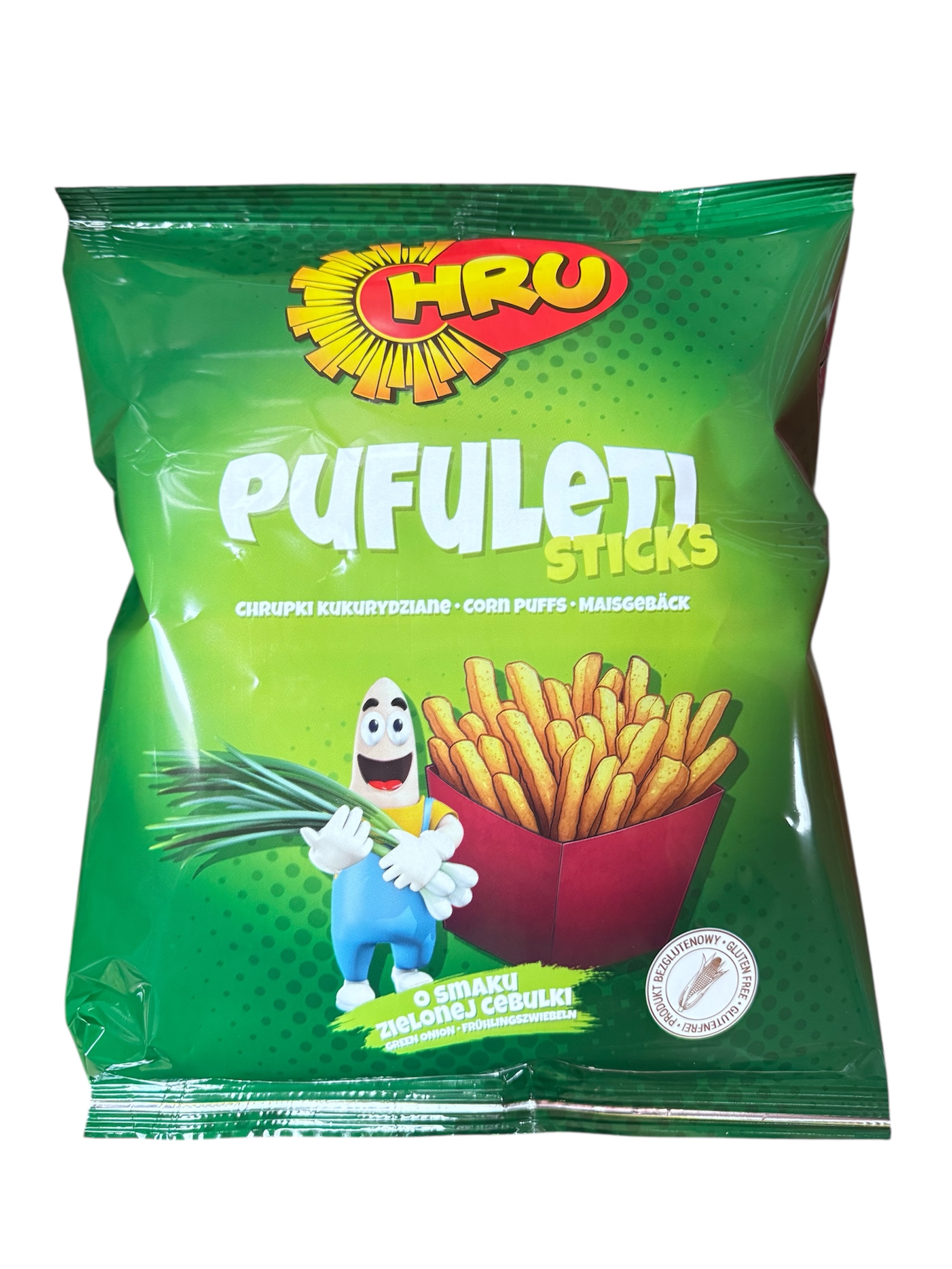 Chru Pufuleti Sticks mit Frühlingszwiebelgeschmack  65gr x 24st. (Maissticks)