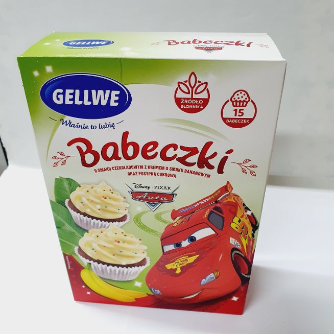 Babecki Gellwe 234g/6 st O smaku schokoladowym Bananowem / Bananen Muffins