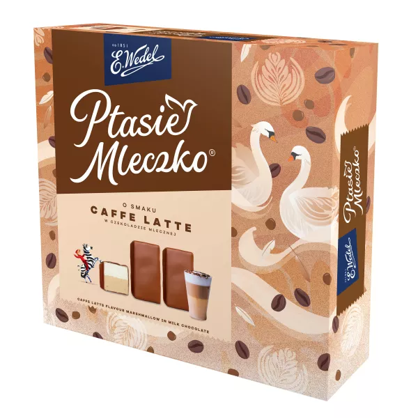 E.Wedel Ptasie Mleczko Caffe Latte 340g x 18stk / Vogelmilch mit Caffe Latte Geschmack