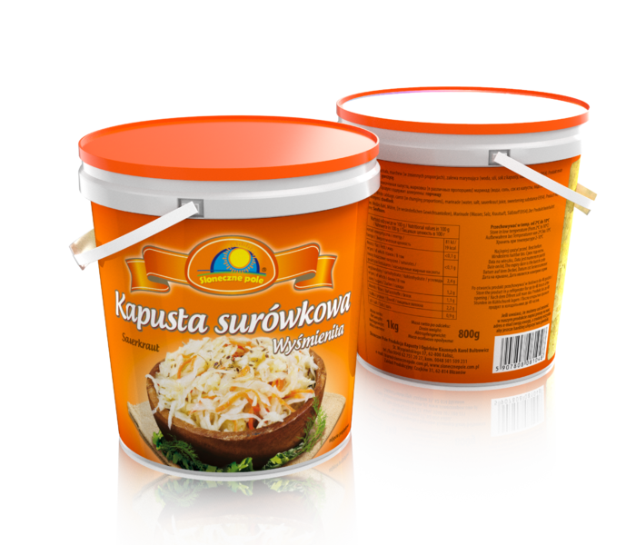 Sloneczne pole Kapusta Surowkowa 1Kg x 12St.  Eimer         ( Sauerkraut )