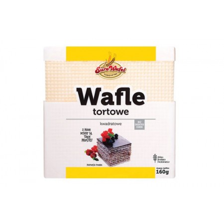 EUROWAFEL WAFLE TORTOWE KWADRATOWE [160G*14]