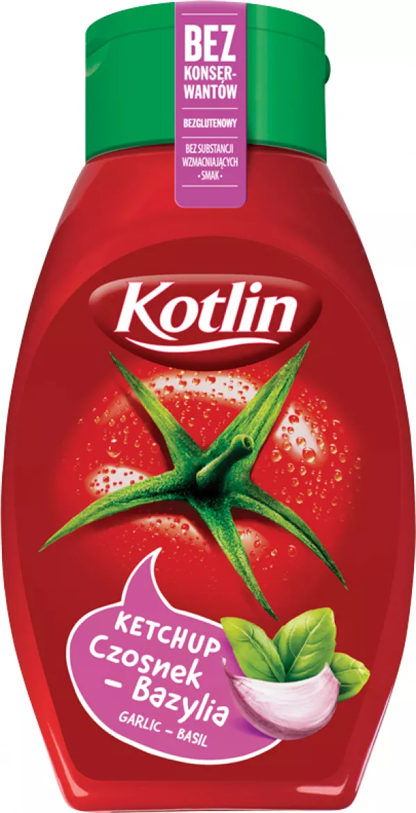 Kotlin Ketchup Czosnek- Bazylia 450g x 6 stk / Ketchup mit Knoblauch und Basilikum