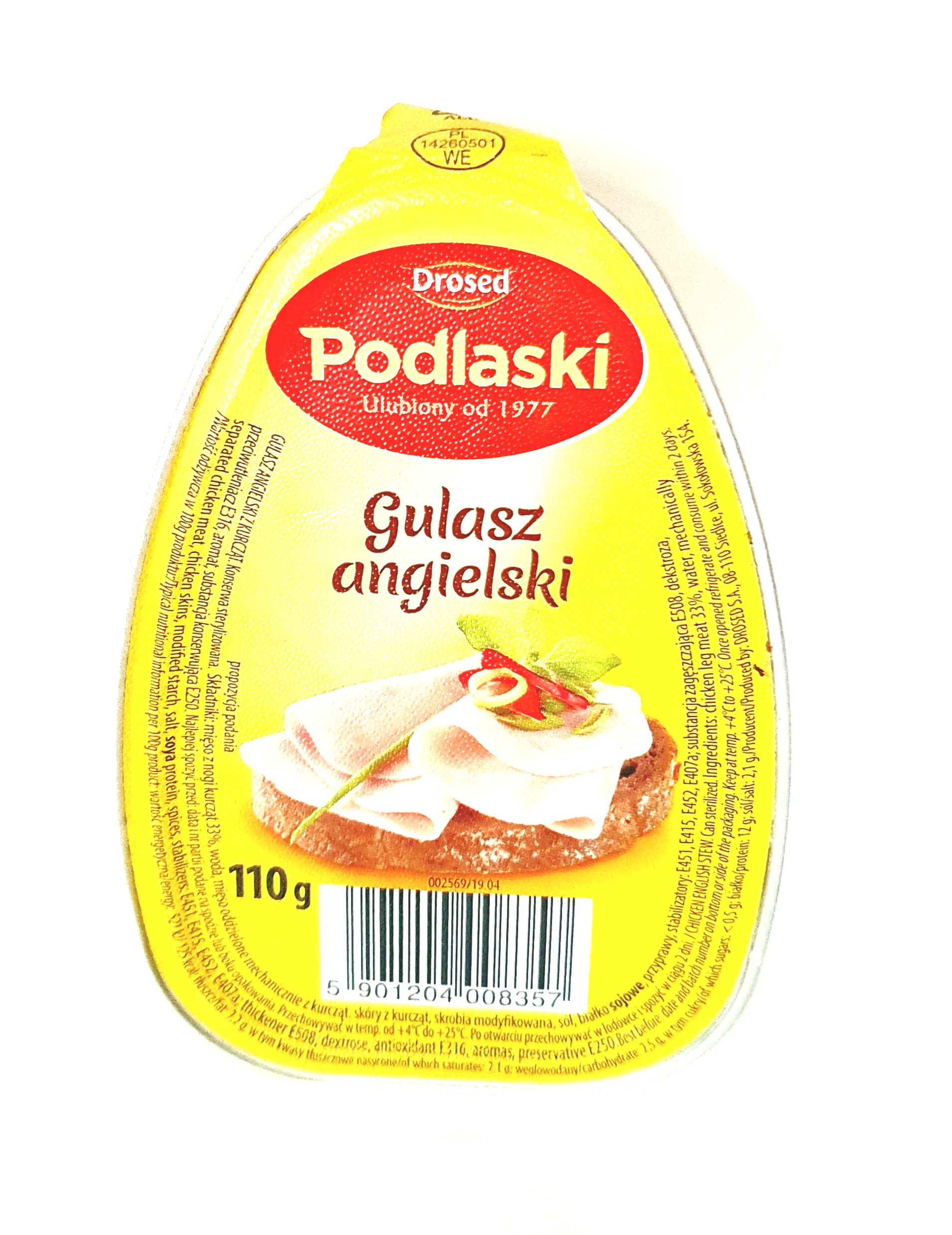 Drosed Podlaski Gulasch Angielski 110g x 15stk / Frühstücksfleisch