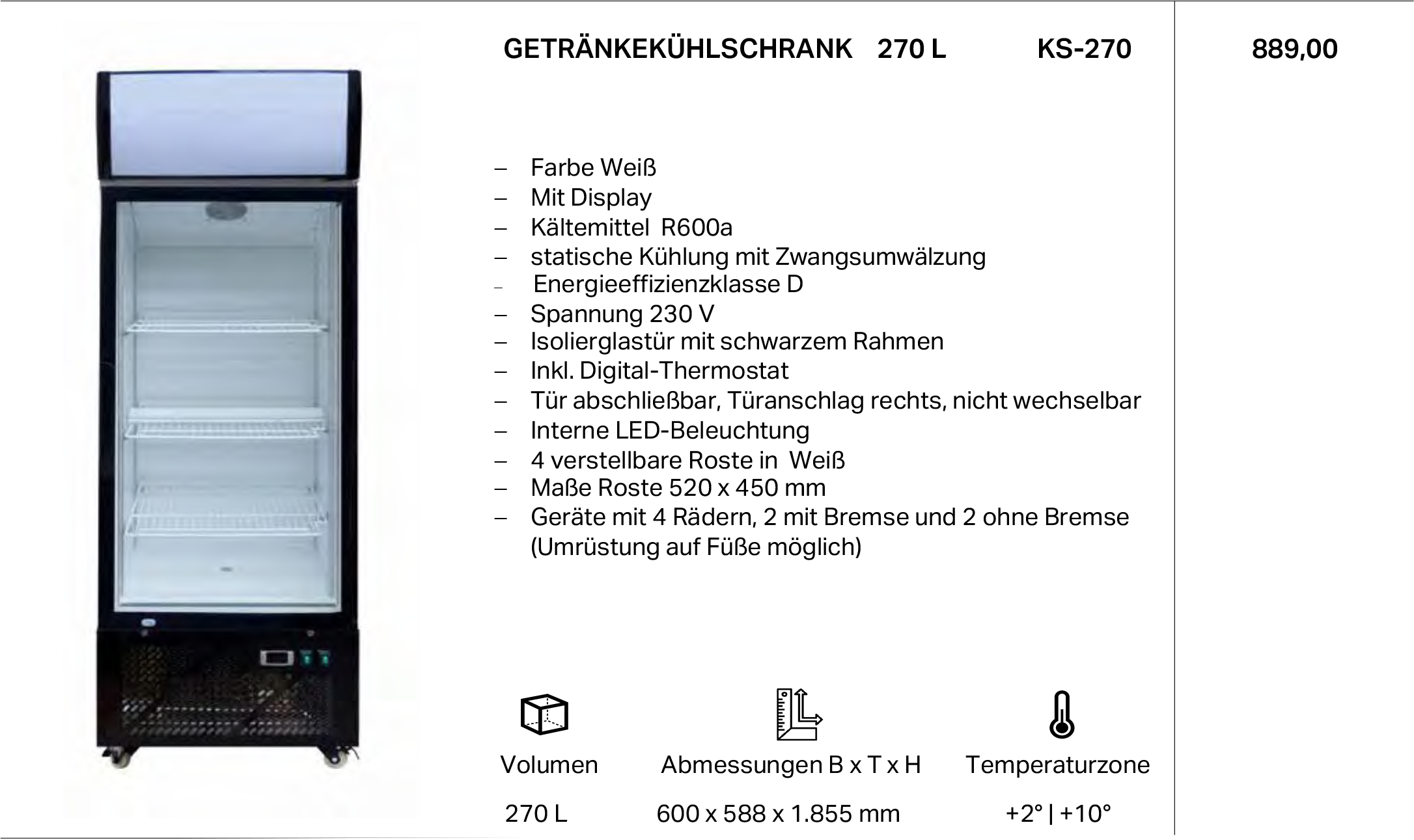 Getränkekühlschrank   270L   KS-270