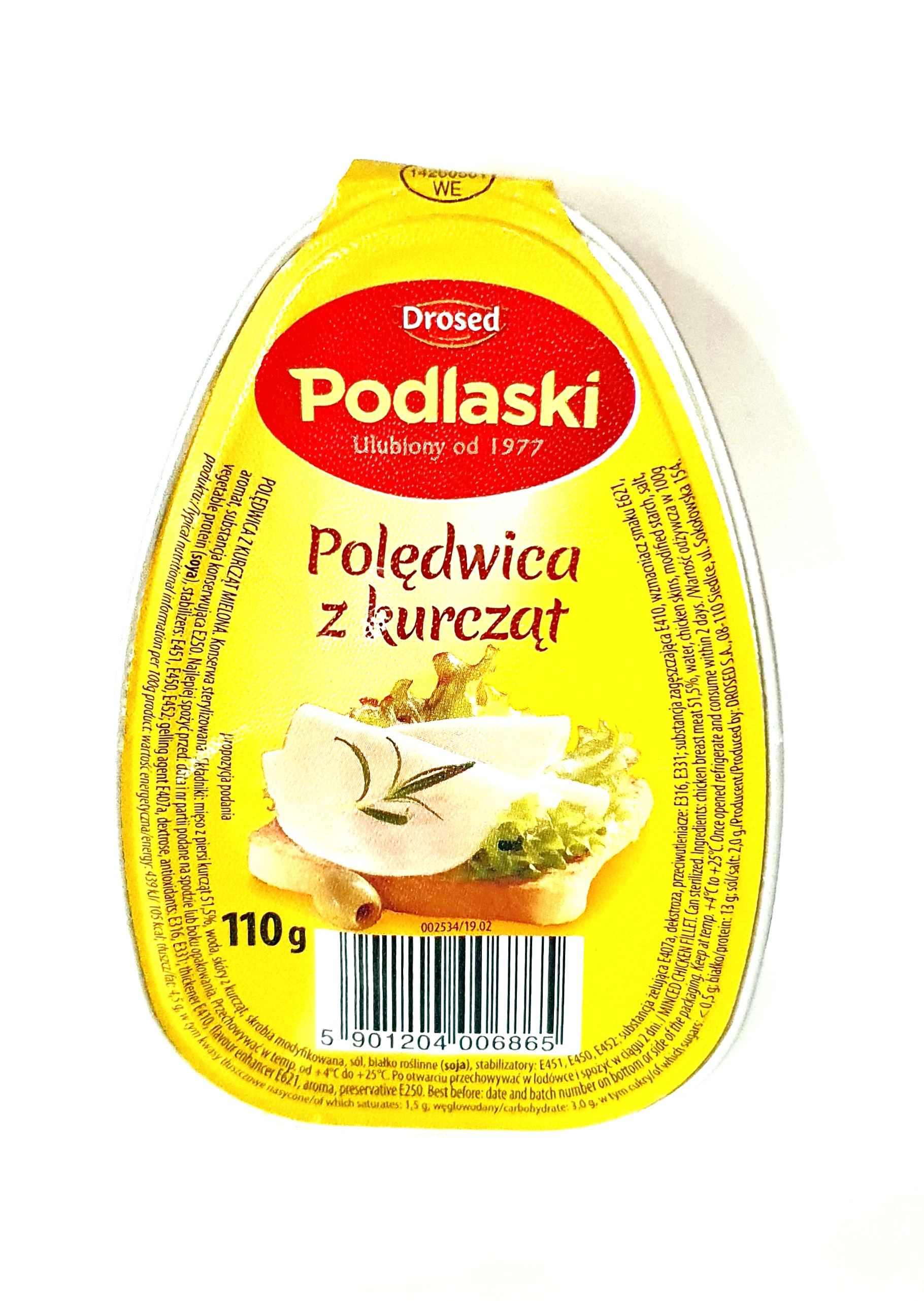 Drosed Podlaski Poledwica z Kurczat 110g x 15stk / Frühstücksfleisch