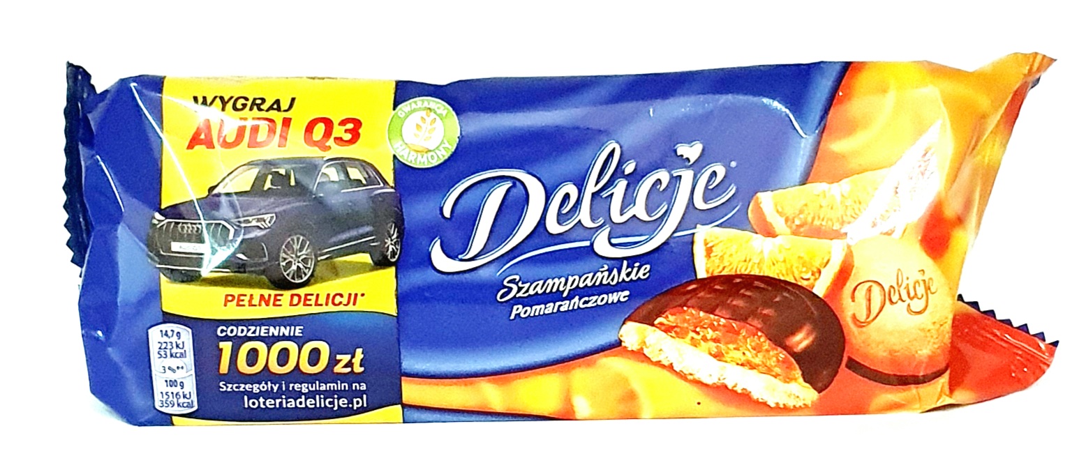 Delicje Szampanskie Orange 147g x  24st stk / Kekse mit Orangengeele
