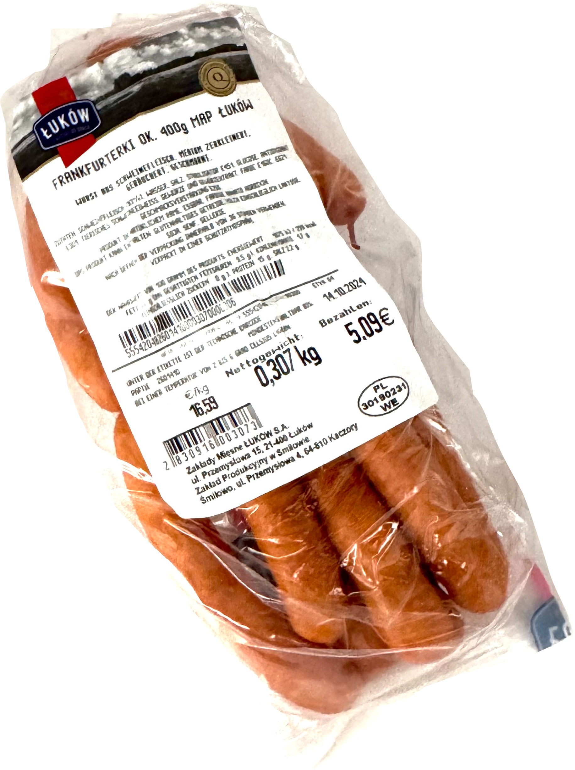 Kielbaski Frankfurterki HISTO (   Frankfurter Wurst  )  Lukow Kleine pack ca.350 g