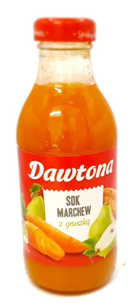 Dawtona Sok Marchew z Gruszka Sklo 330 ml x 12 stk   ( Tomaten Saft mit Möhren und Birne )
