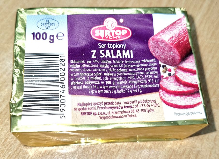 Ser Sertop 100 gr x 10 st z SALAMI    ( Schmelzkäse )