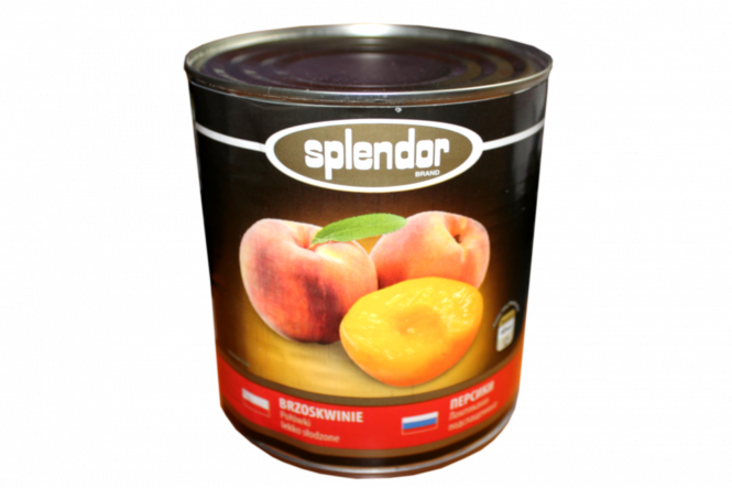 Brzoskwinya SPLENDOR POL 820 ml x 12 st  ( Pfirsiche Hälften in Sirup  ) SANDRA