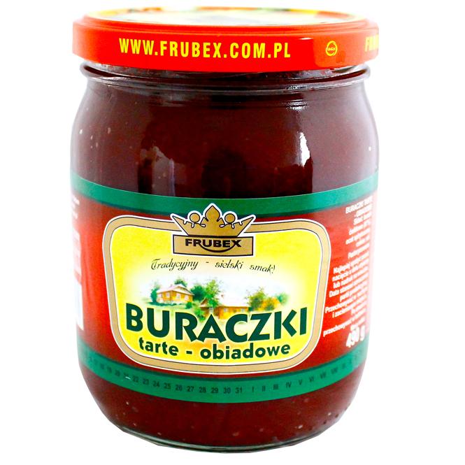 FRUBEX Buraczki Obiadowe Tarte  490g x 8St. (  Geriebener rote Beete )