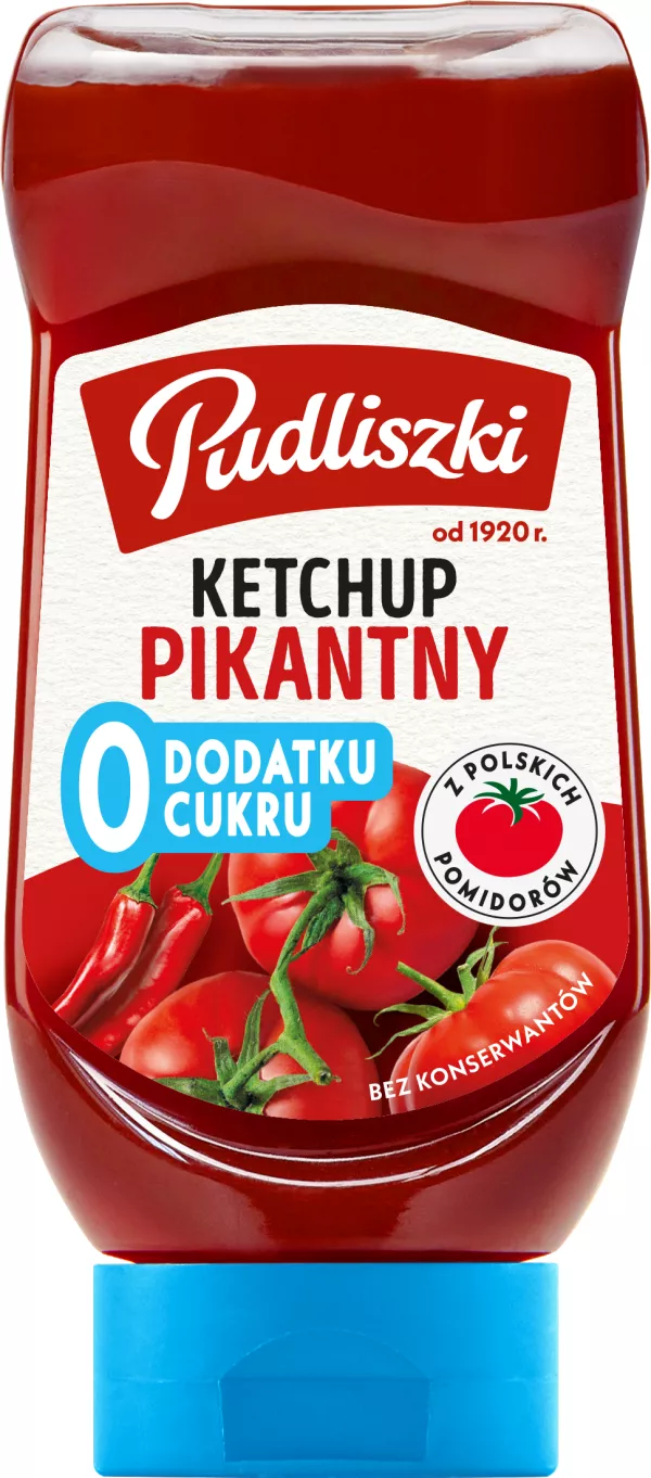 Ketchup ZERO Zucker  440g x 8St. PIKANTNY  Pudliszki ( Zuckerfrei )