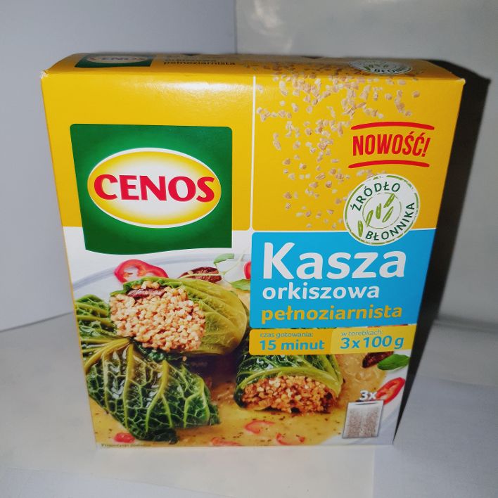 CENOS Kasza Orkiszowa Pelnoziarnista  3x 100g 12stk"