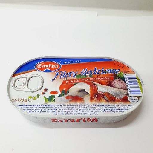 Filet Sledziowy w Souse Pomidor Evra Fisch 170 gr x 24st ( Heringsfilet in Tomaten Sousse   )