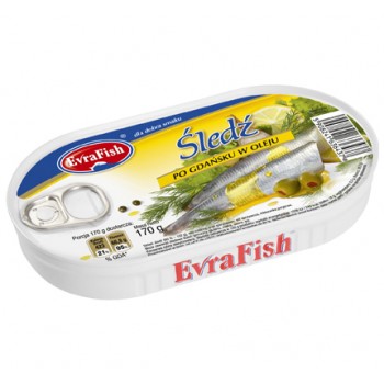 EVRA ŚLEDŹ W OLEJU PO GDAŃSKU [170G*16]