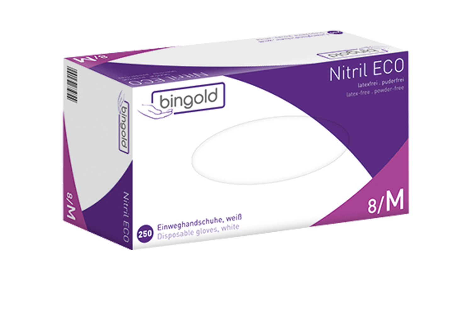 BINGOLD Einweghandschuhe Nitril ECO 250st  x1  x 10 Gr. 8 / M