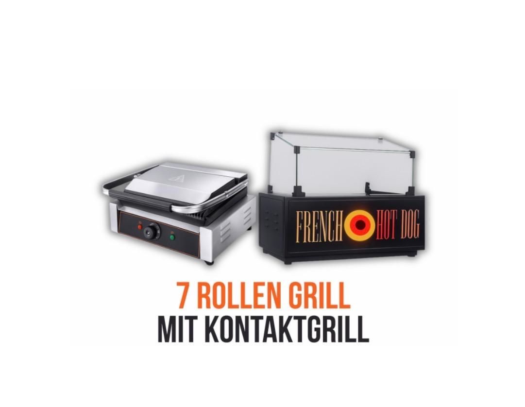 7 Rolls GRILL MIT KONTAKTGRILL FRENCH (12 HOT DOG Würstchen passt )