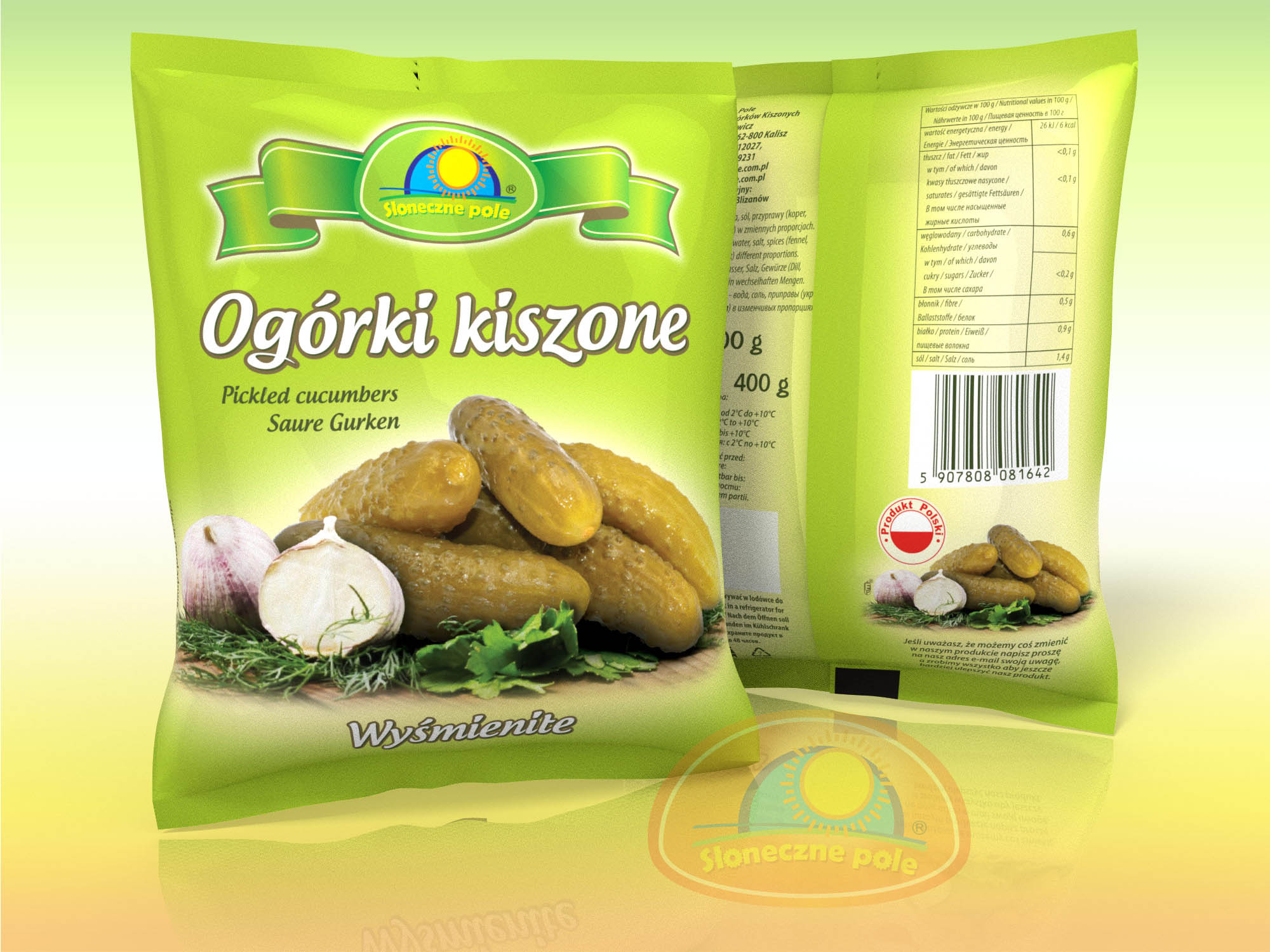 Gurken Kwaschoni Sloneczne pole  800g x 14St.   ( Fassgurken )