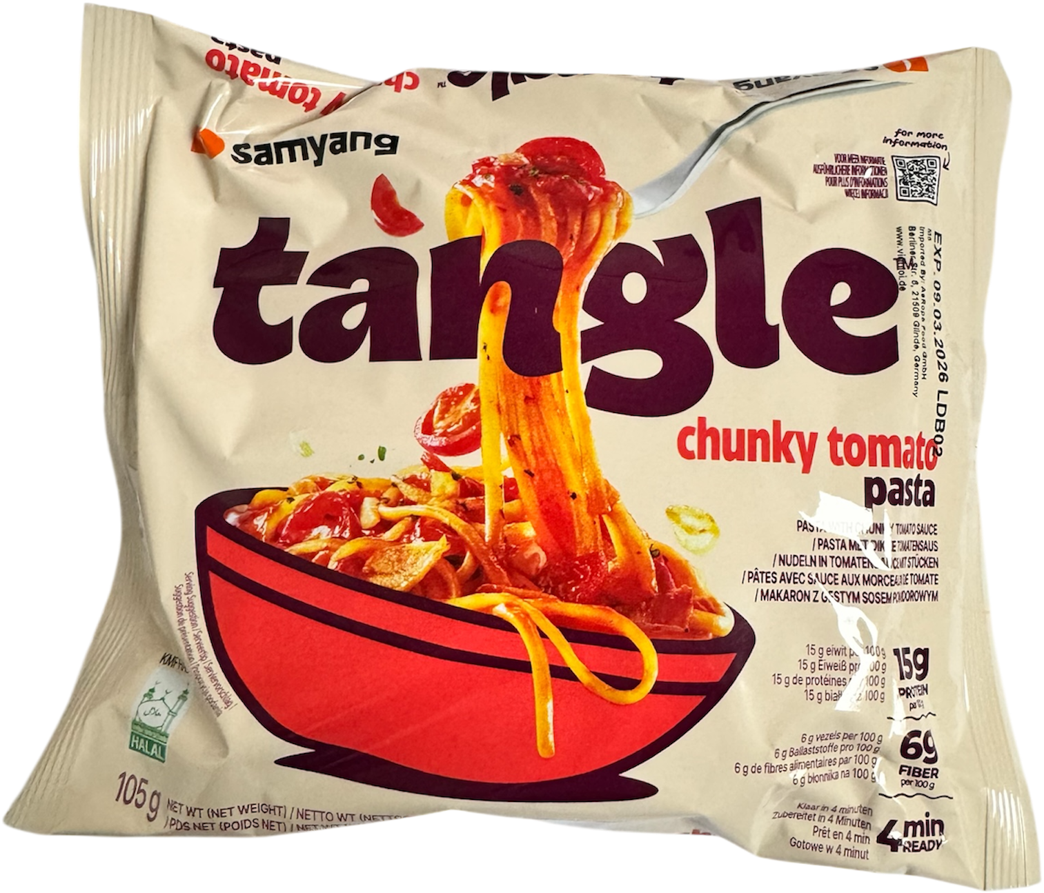 Samyang Instant Nudeln   TANGLE Pasta Tomato 20st x 105g  (Pasta mit Tomatengeschmack)