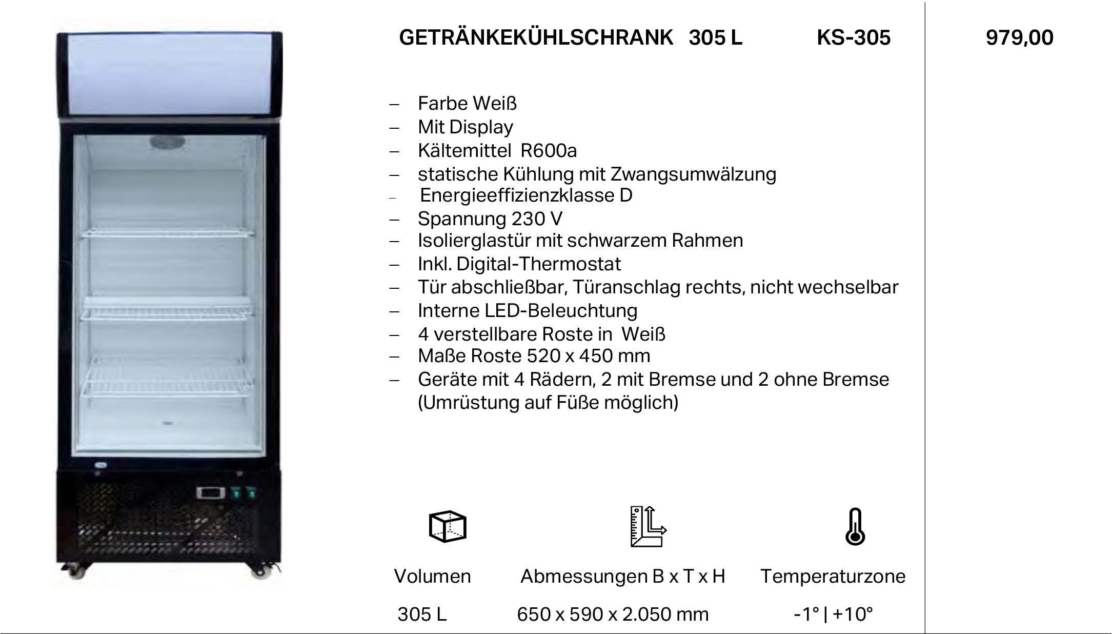 Getränkekühlschrank 305L KS-505