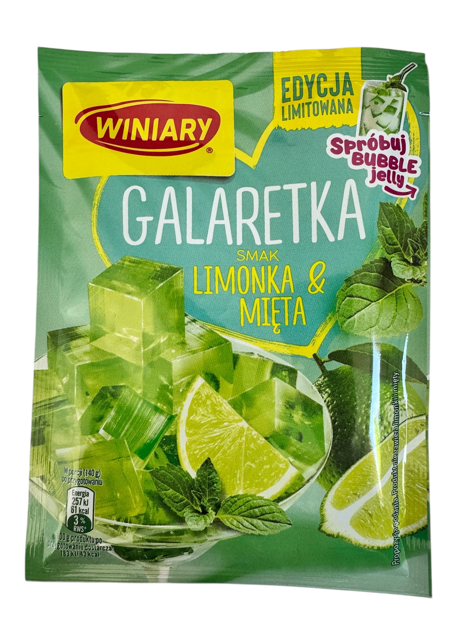 Galaretka o smak Limonka & Mieta 47gr x 25st (Lemonen und Minze Gelee)