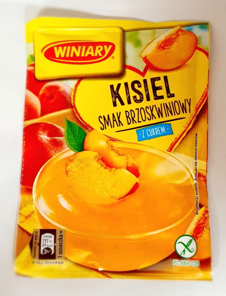 Kisiel o smaku Brzoskwiniowy  z cukrem 77g x 25st. / Dessertpulver   PFIRSICH Winiary