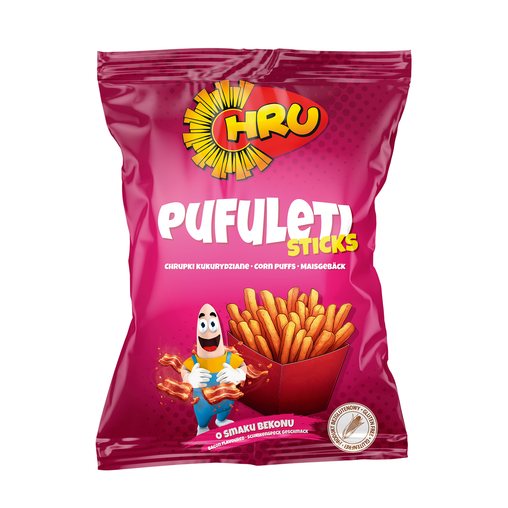 Chru Pufuleti Sticks mit Speckgeschmack  65gr x 24st. (Maissticks)