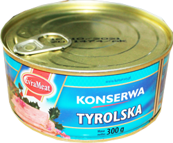 Evra Meat Tyrolska konzerwa 300 gr x 12 st   Fleischkonserve